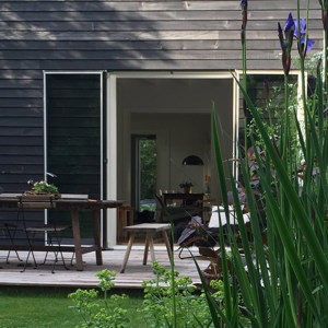 2-fløjet terrassedør med 180° hængsel